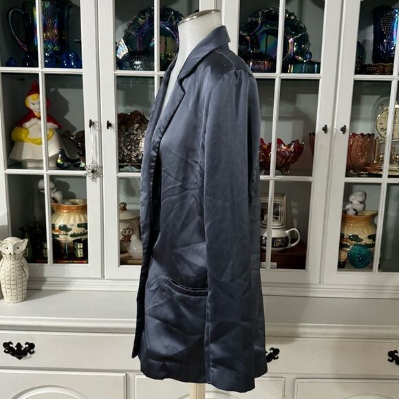 Forever 21 Satin Purple-Gray Blazer Jacket Size Small - Picture 3 of 6